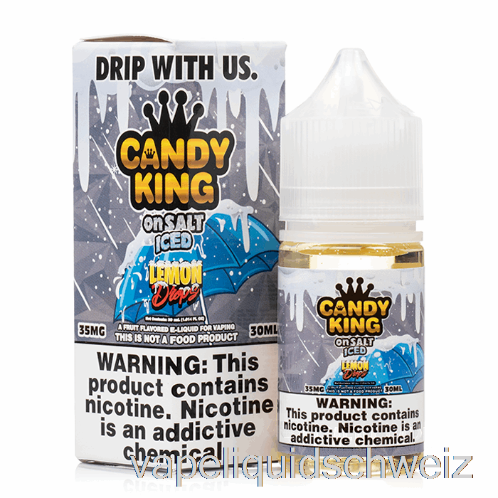 Geeiste Zitronentropfen – Candy King Auf Salz – 30 Ml 35 Mg Vape Ohne Nikotin